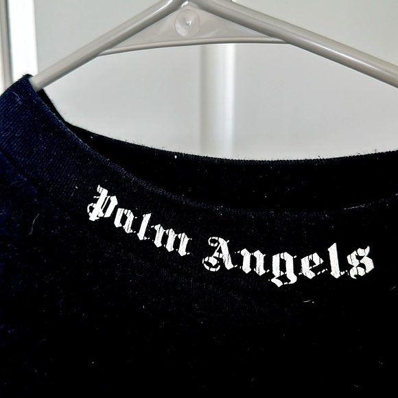 PALM ANGELS CLASSIC LOGO OVER TEE BLACK WHITE - Picture 5 of 5
